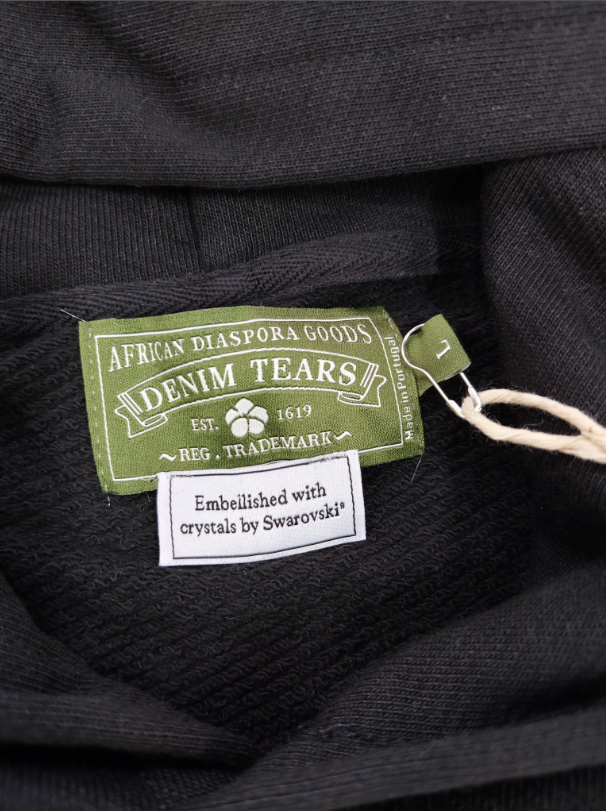 Black / Silver Crystal Denim Tears Hoodie