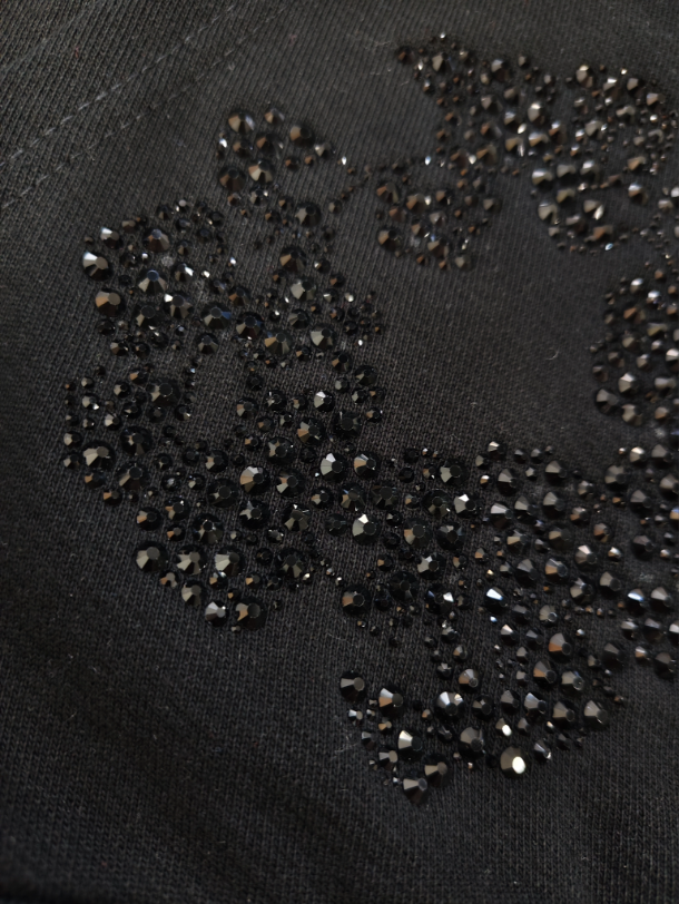 Black / Black Crystals Denim Tears Hoodie