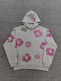 Grey / Pink Crystals Denim Tears Hoodie