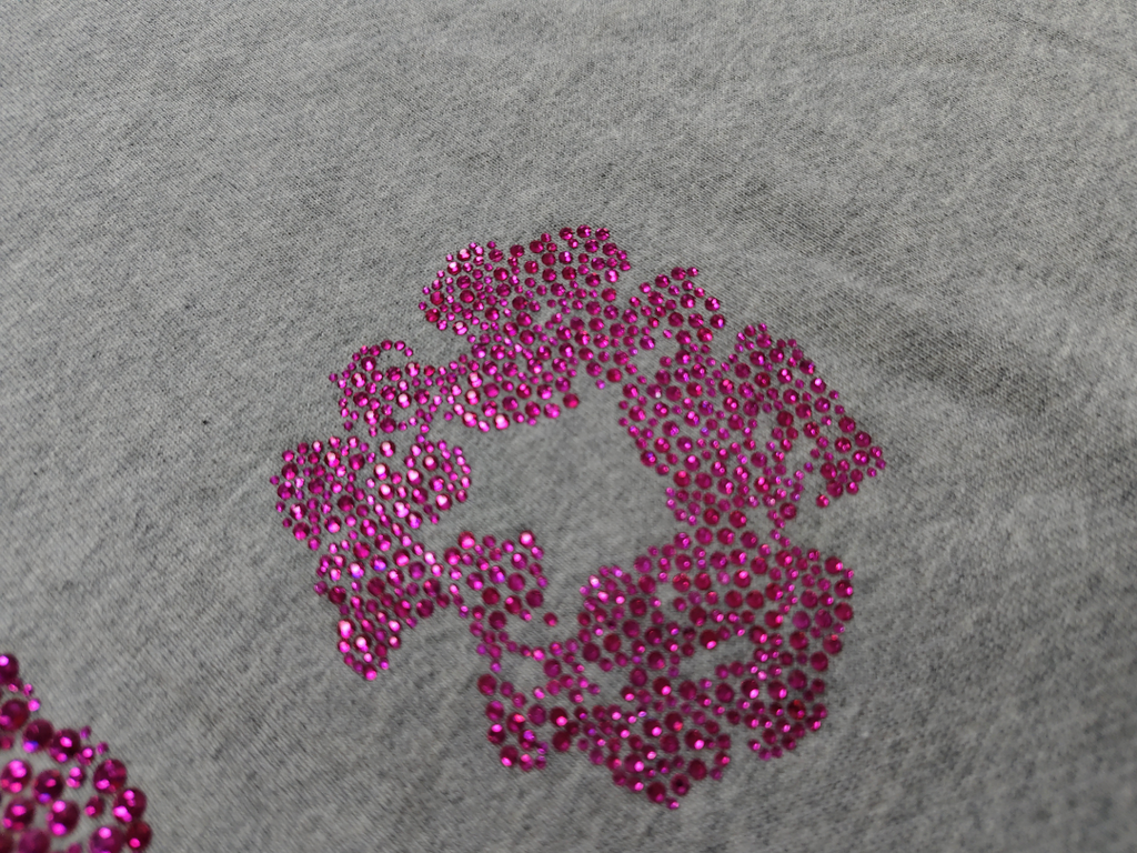 Grey / Pink Crystals Denim Tears Hoodie