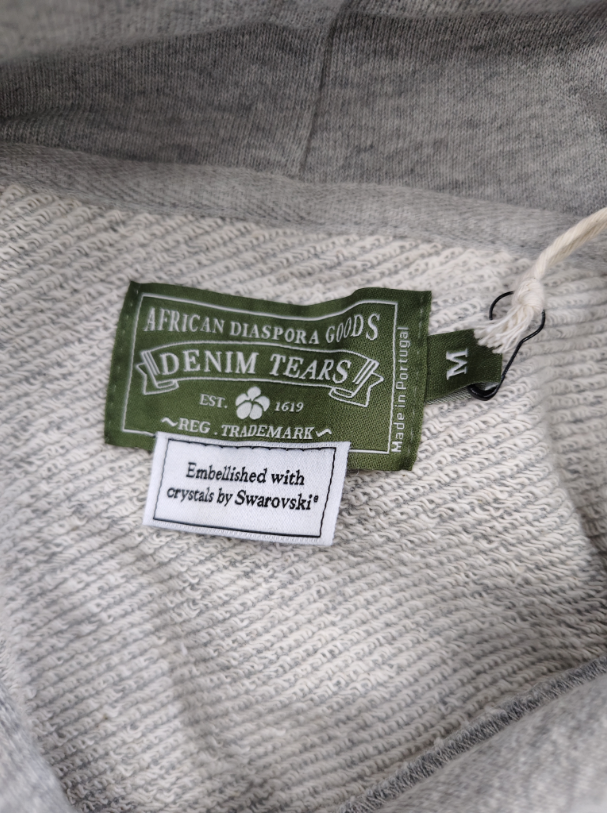 Grey / Pink Crystals Denim Tears Hoodie