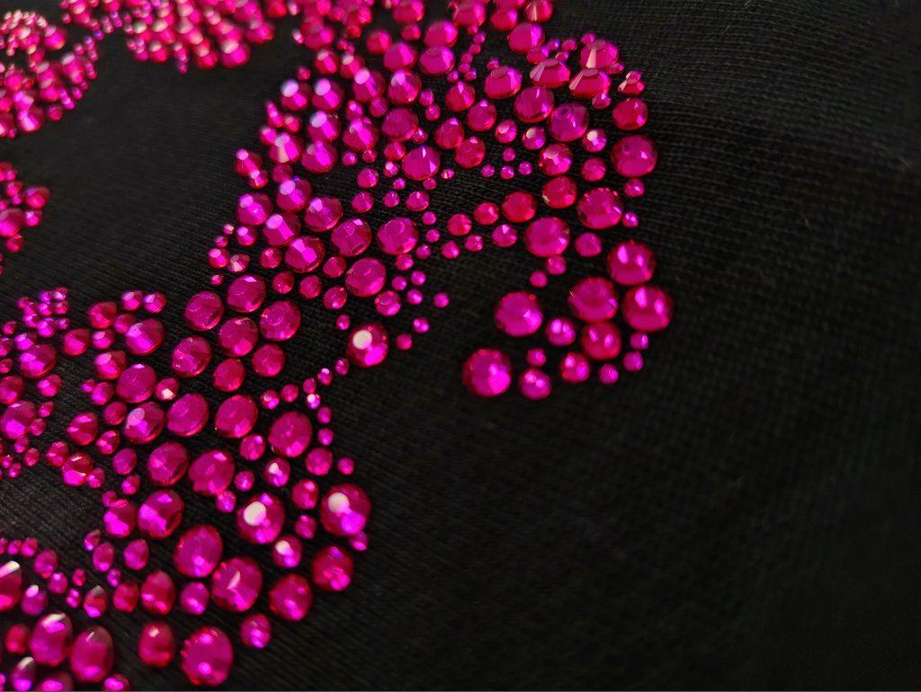 Black / Pink Crystals Denim Tears Hoodie