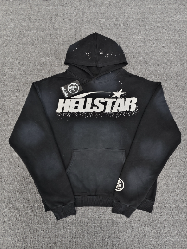 Black / White Crystal Hellstar Hoodie