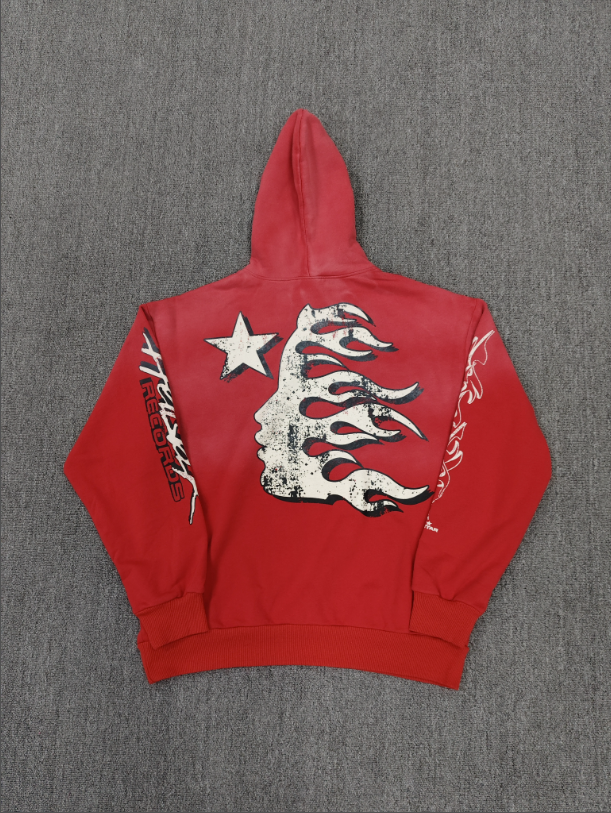 Red / White Hellstar El3c Hoodie