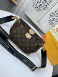 44818 LV Purse Black & Salmon Pink Strap