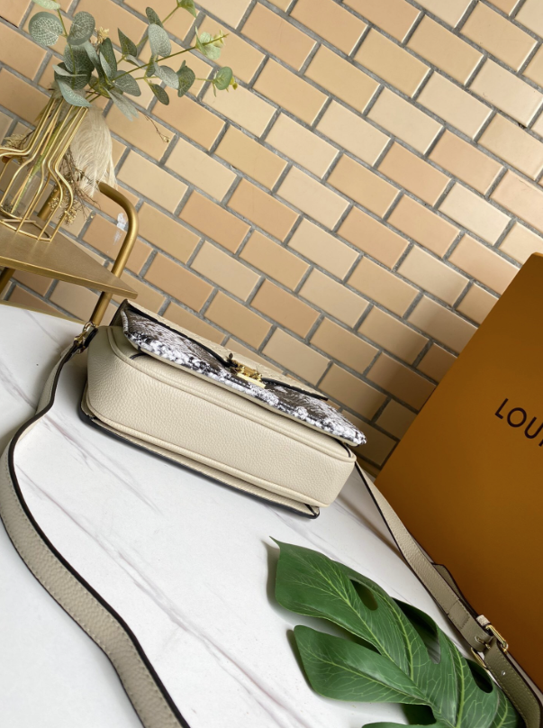 318 LV Purse Cream Snake Skin