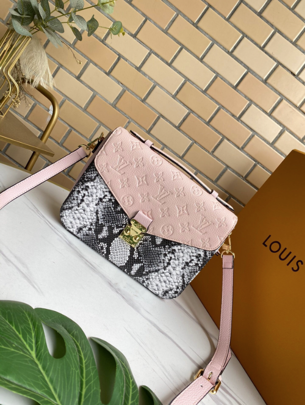 317 LV Purse Pink Snake Skin