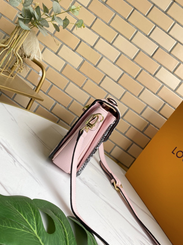 317 LV Purse Pink Snake Skin