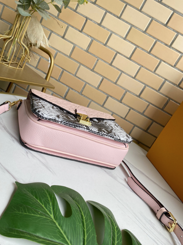 317 LV Purse Pink Snake Skin