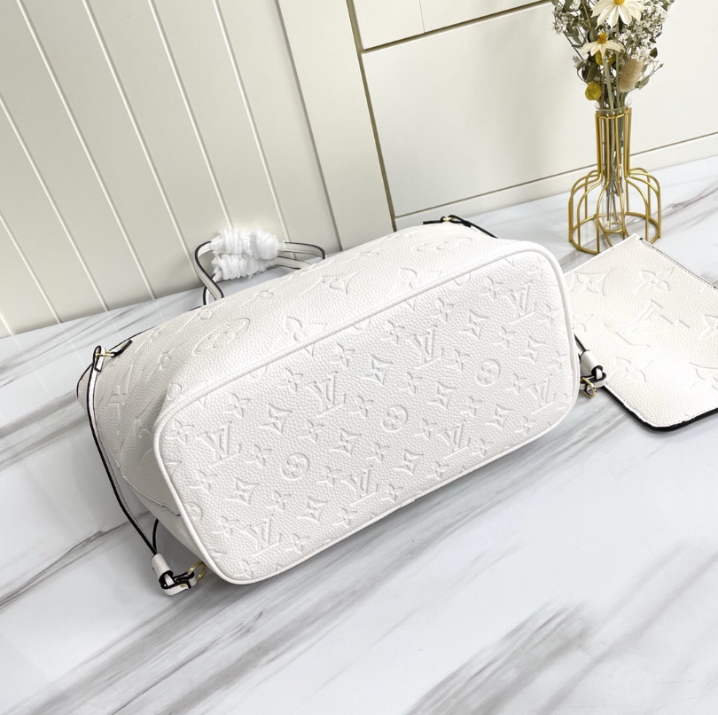 White Neverfull LV Purse