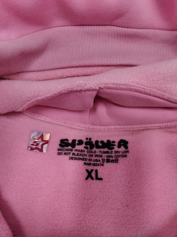 Light Pink/White Sp5der Hoodie