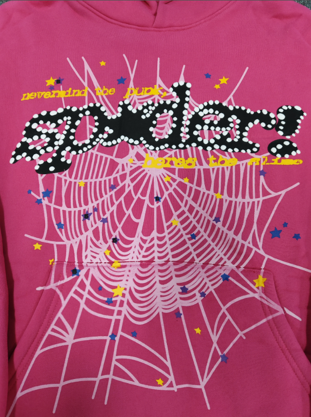 Hot Pink/Black Sp5der Hoodie