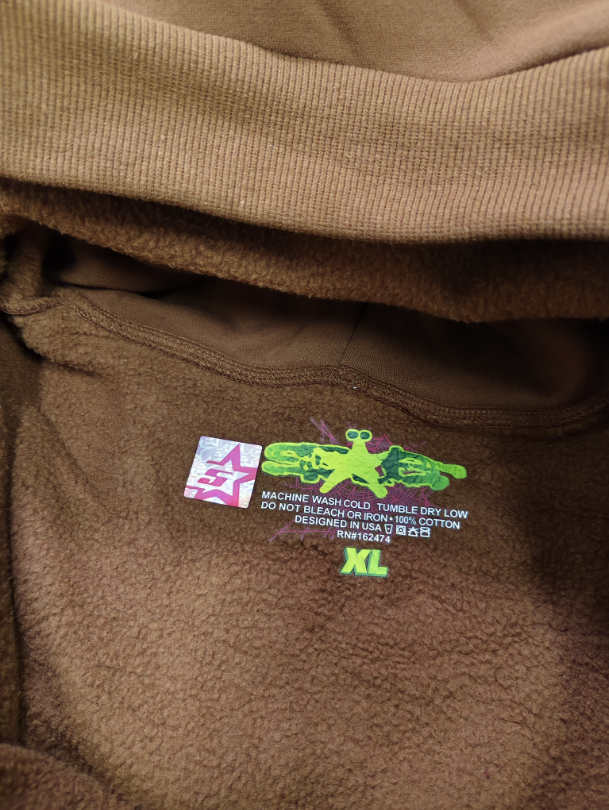 Brown/Red Sp5der Hoodie
