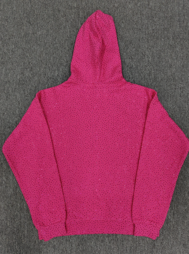 Hot Pink Rhinestone Sp5der Hoodie