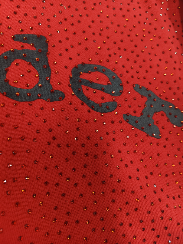 Red/Black Rhinestone Sp5der Hoodie