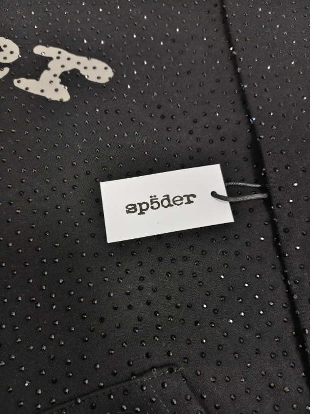 Black/White Rhinestone Sp5der Hoodie