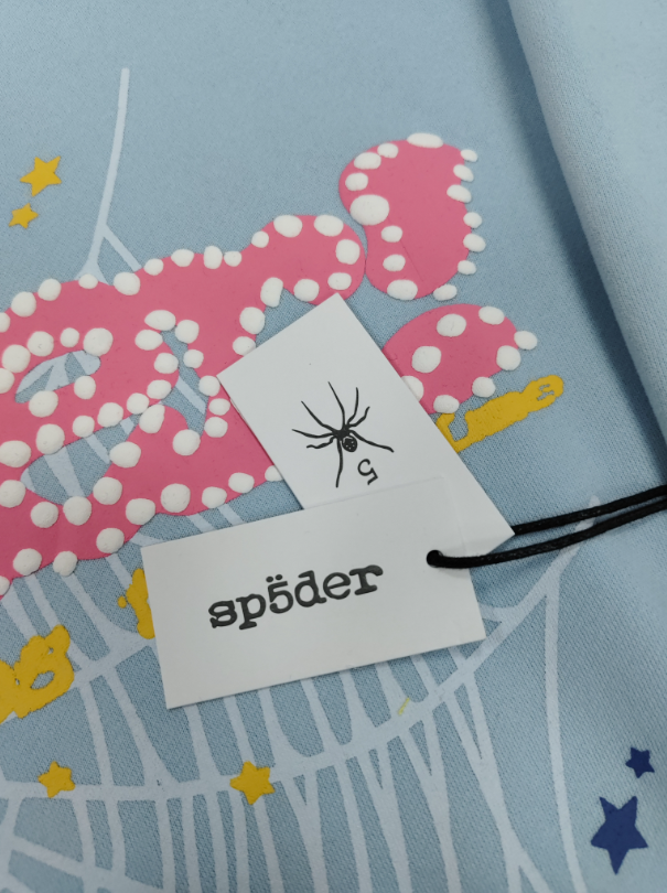 Light Blue Multicolor Go Web Sp5der Hoodie