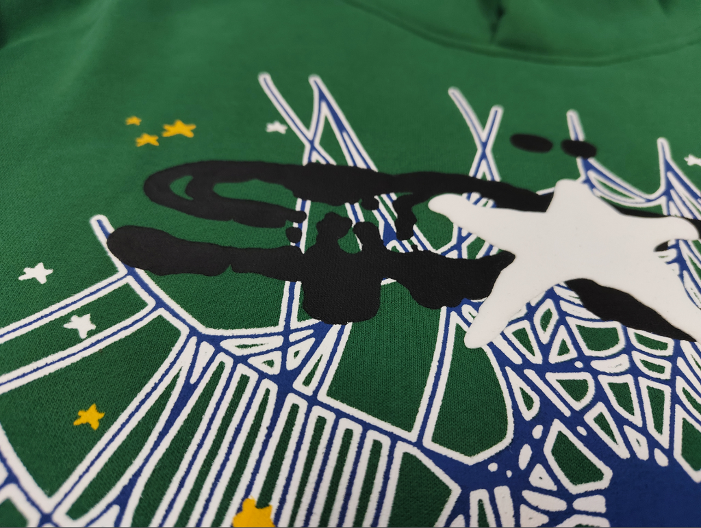 Green / Black Go Web Sp5der Hoodie