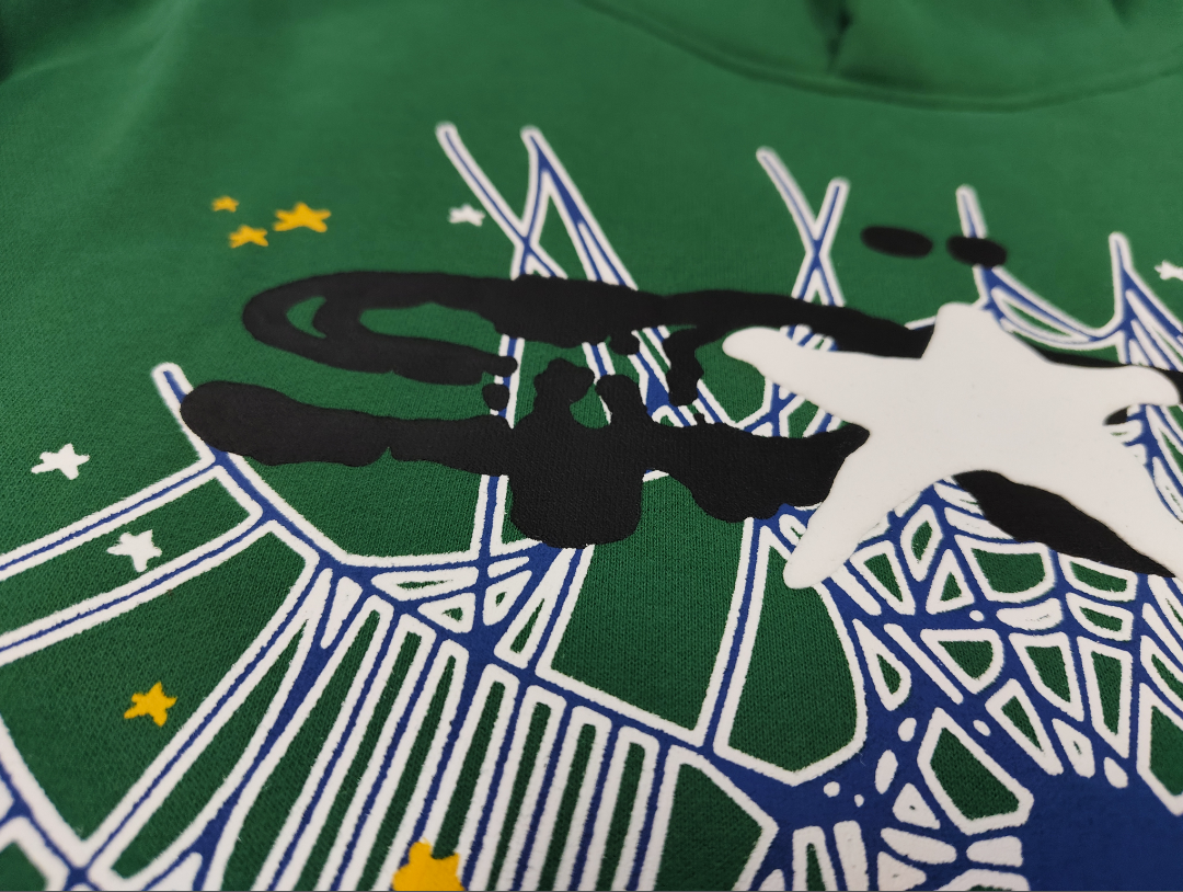 Green / Black Go Web Sp5der Hoodie