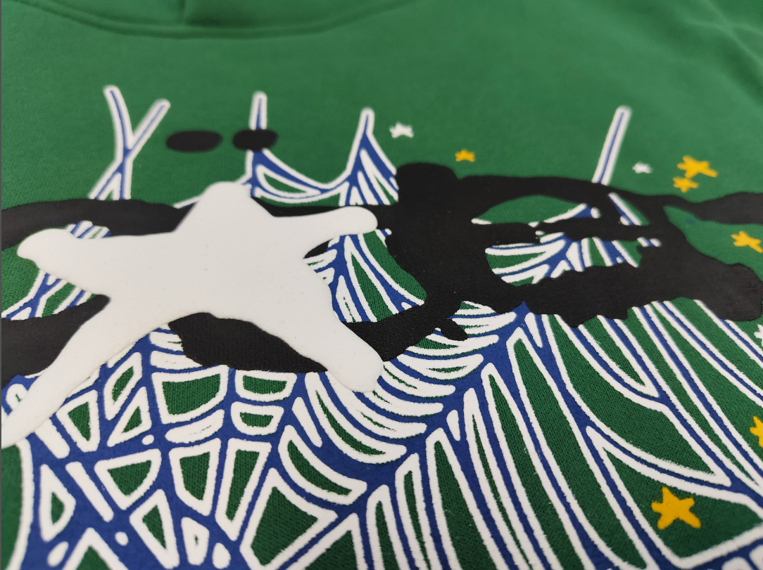 Green / Black Go Web Sp5der Hoodie