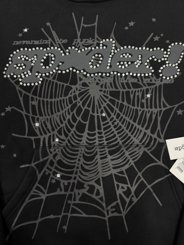 Black / Grey Go Web Sp5der Hoodie