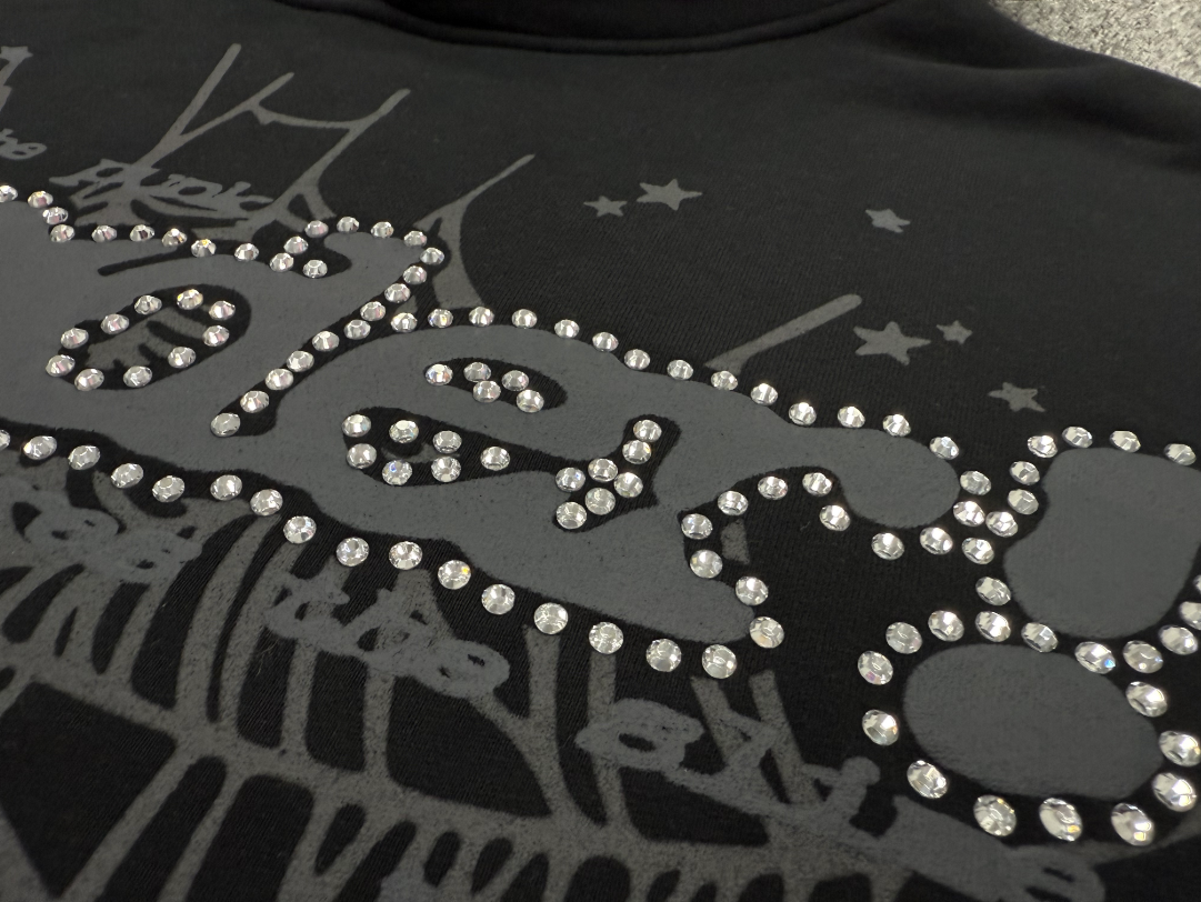 Black / Grey Go Web Sp5der Hoodie