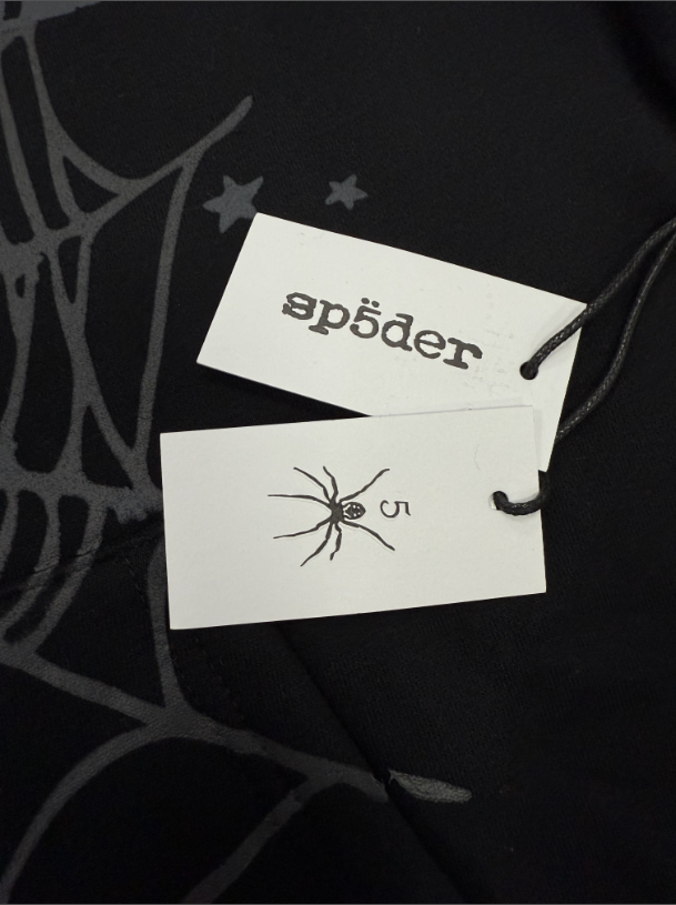 Black / Grey Go Web Sp5der Hoodie