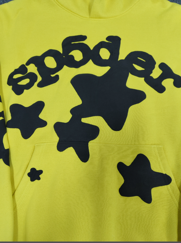 Yellow / Black Star Sp5der Hoodie