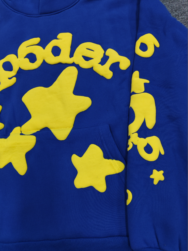Blue / Yellow Star Sp5der Hoodie