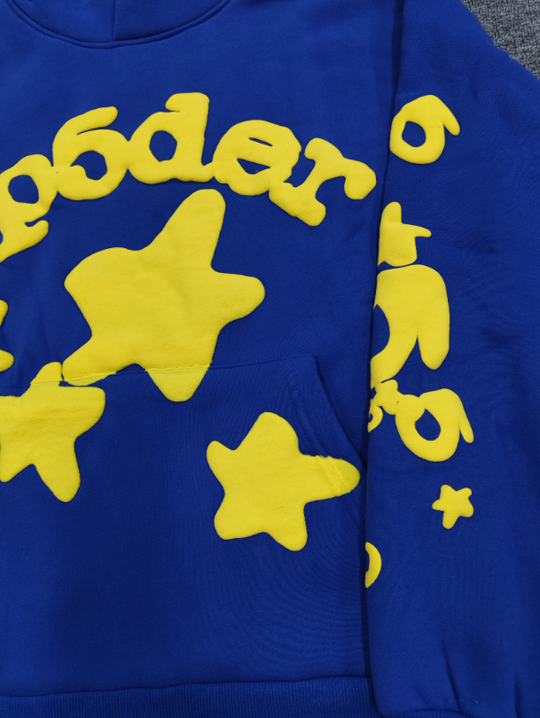 Blue / Yellow Star Sp5der Hoodie