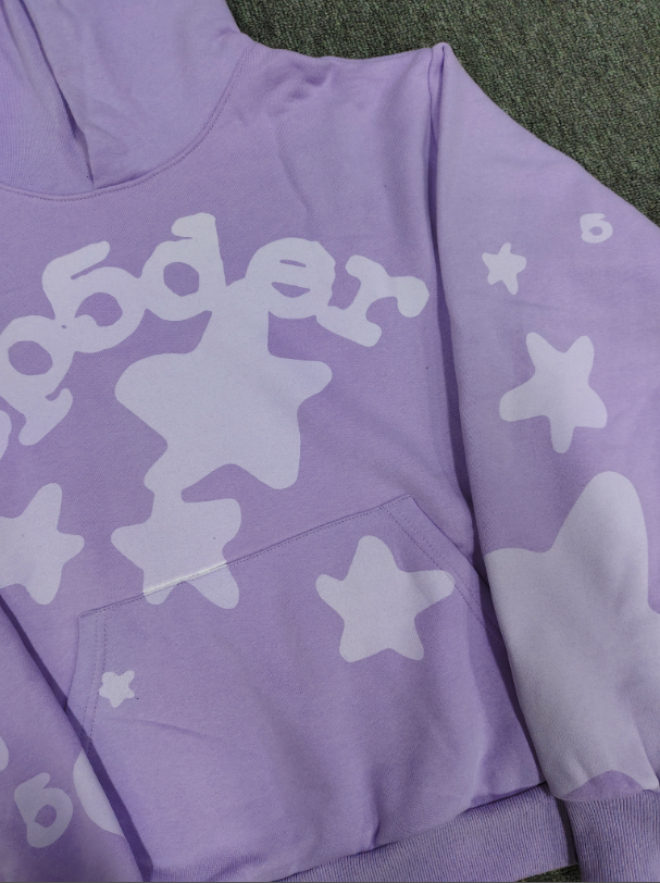 Light Purple Star Sp5der Hoodie