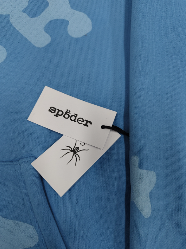 Light Blue Star Sp5der Hoodie