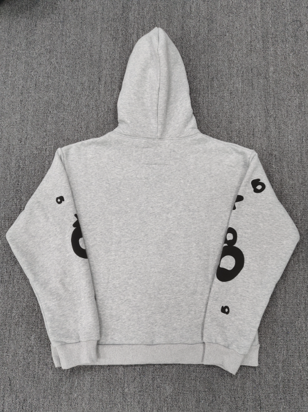 Grey / Black Star Sp5der Hoodie