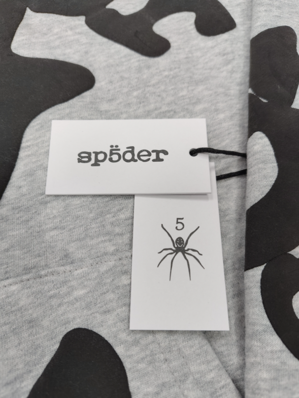 Grey / Black Star Sp5der Hoodie