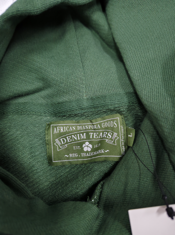 Green / White Denim Tears Hoodie