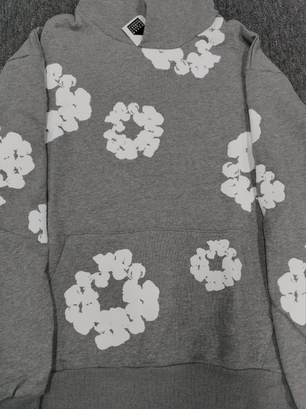 Grey / White Denim Tears Hoodie