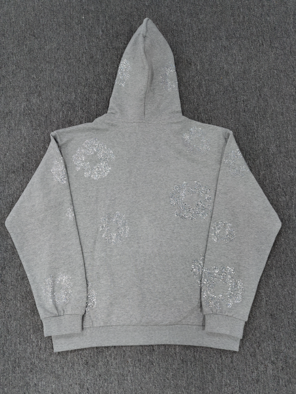Grey / Silver Crystals Denim Tears Hoodie