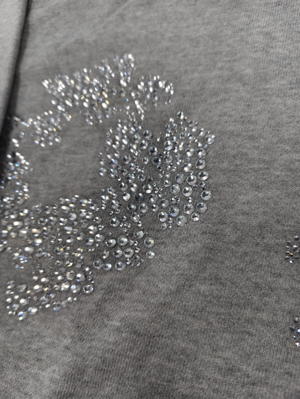 Grey / Silver Crystals Denim Tears Hoodie