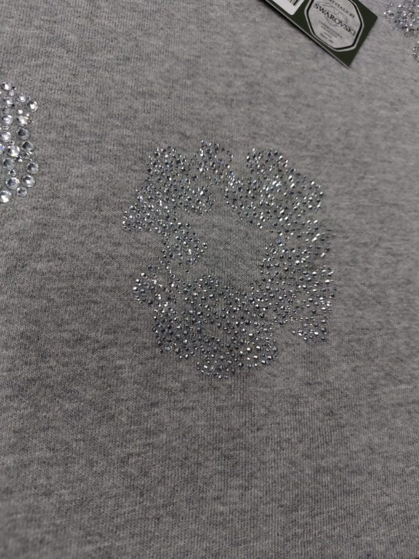 Grey / Silver Crystals Denim Tears Hoodie