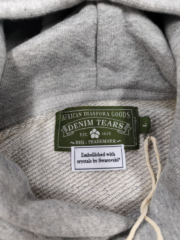 Grey / Silver Crystals Denim Tears Hoodie