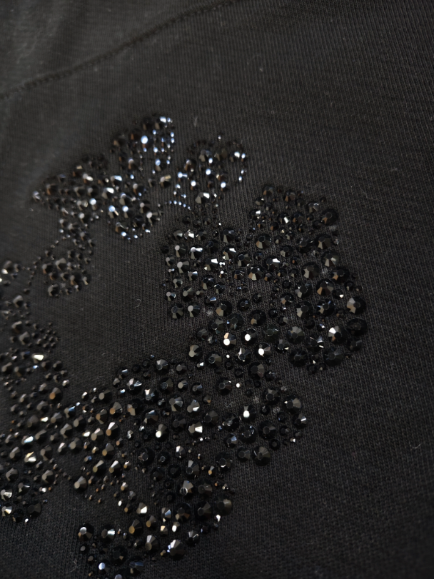 Black / Black Crystals Denim Tears Hoodie