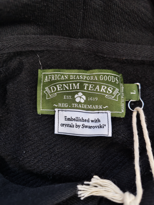 Black / Black Crystals Denim Tears Hoodie