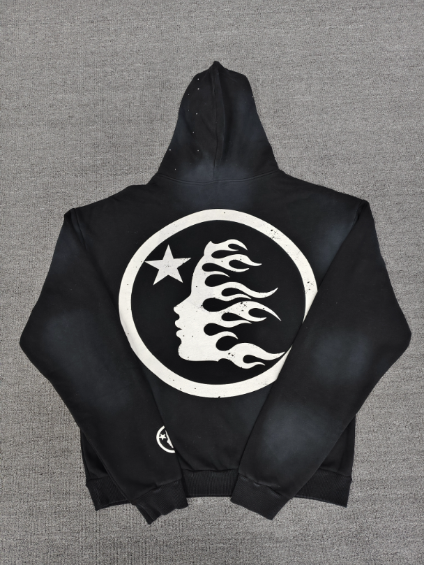 Black / White Crystal Hellstar Hoodie