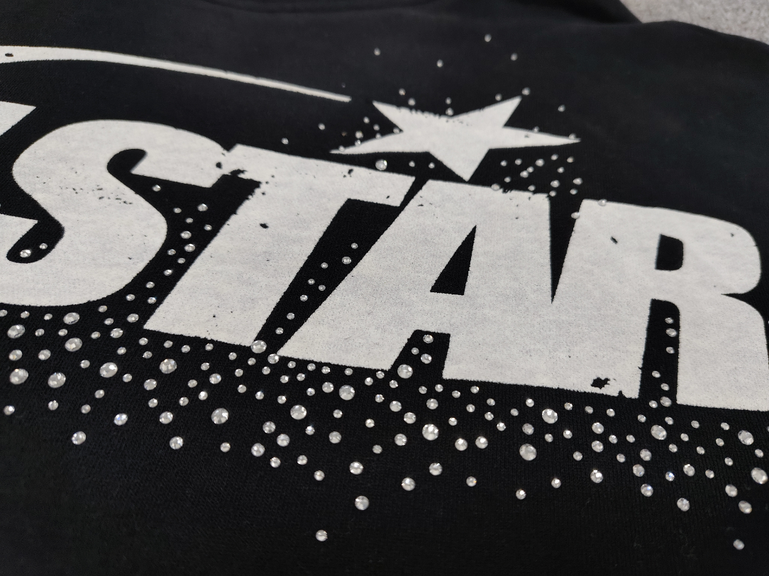 Black / White Crystal Hellstar Hoodie