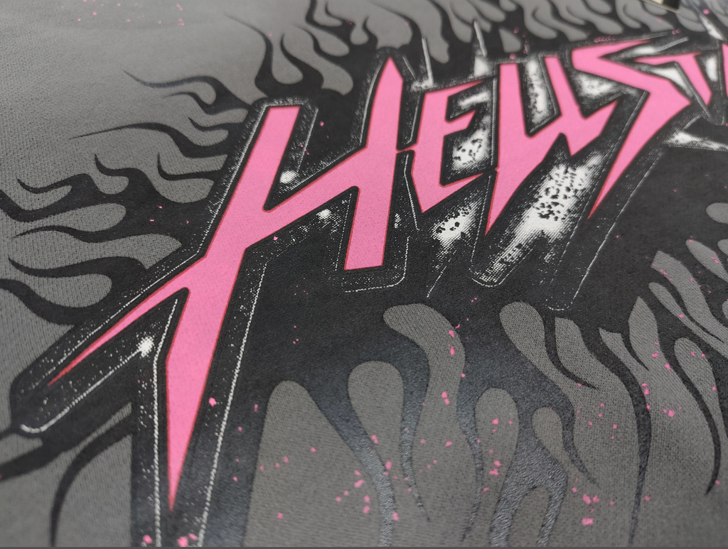 Grey / Pink Hellstar El3c Hoodie