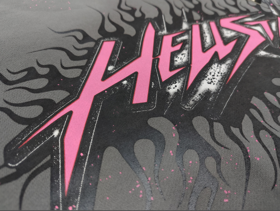 Grey / Pink Hellstar El3c Hoodie