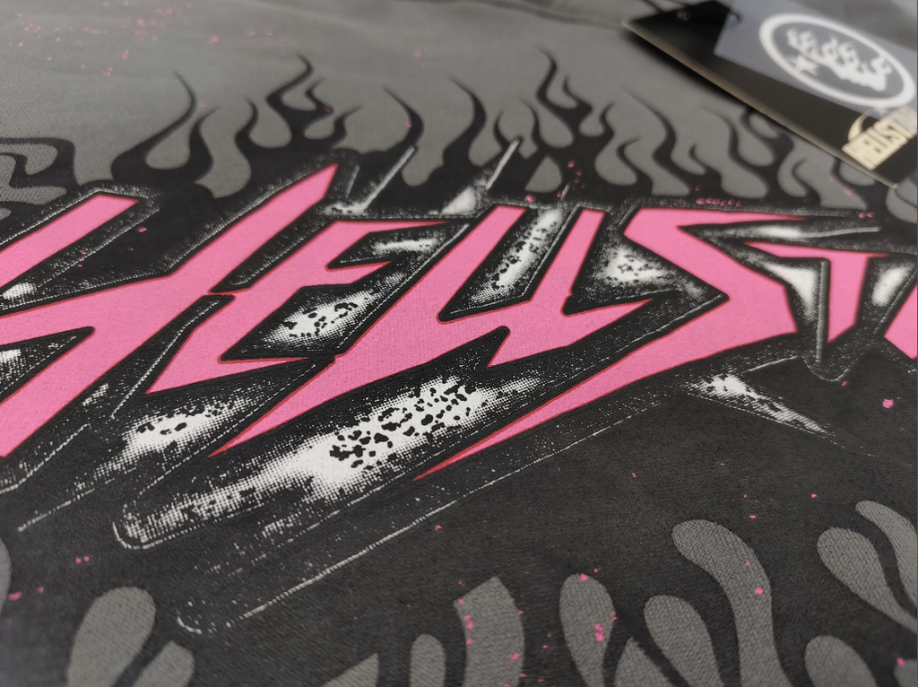 Grey / Pink Hellstar El3c Hoodie